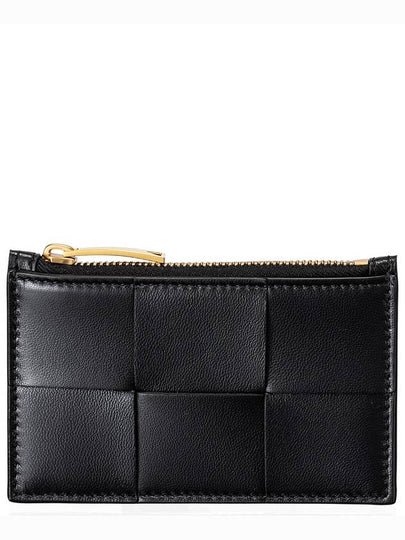 Intrecciato Zipper Card Wallet Black - BOTTEGA VENETA - BALAAN 2