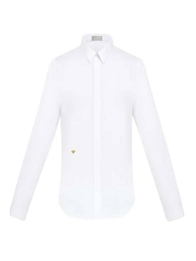 Men's Bee Embroidery Long Sleeve Shirt White - DIOR - BALAAN 1