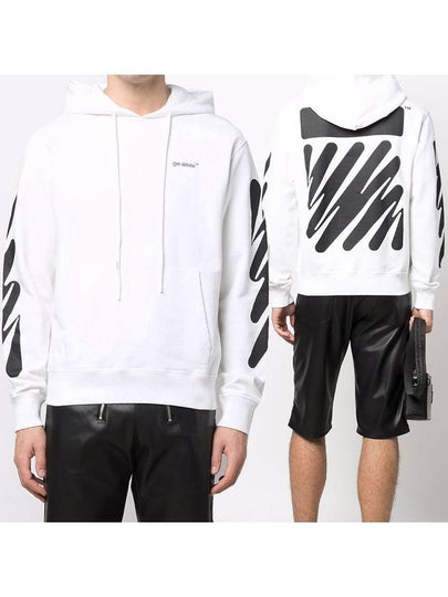 Men's Wave Diag Hoodie White - OFF WHITE - BALAAN 2