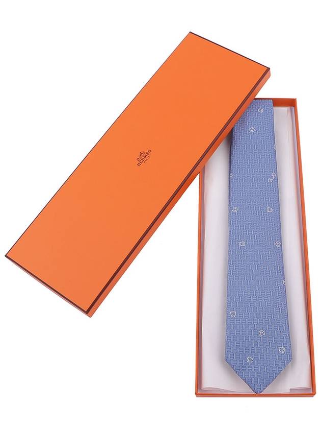 Pluie Equestre Tie Blue - HERMES - BALAAN 3