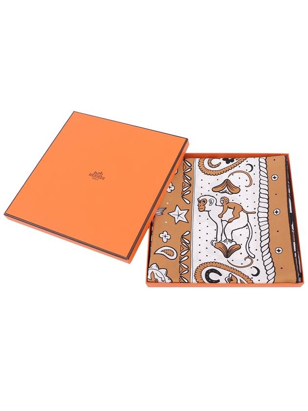 Animaux Bandana 55 Scarf Beige - HERMES - BALAAN 3