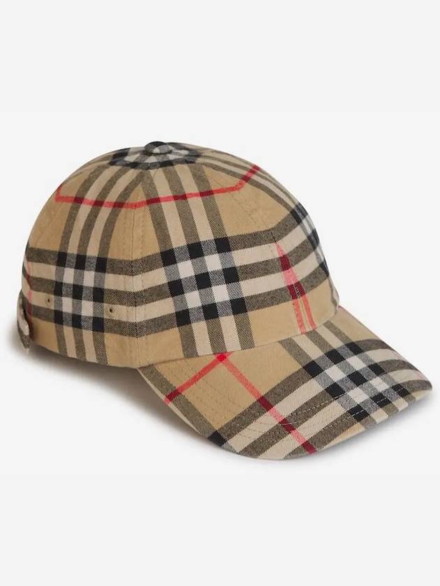 Check Cotton Ball Cap Beige - BURBERRY - BALAAN 3