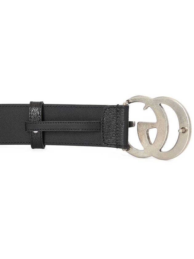 GG Marmont Double Buckle Belt Black Silver - GUCCI - BALAAN 5