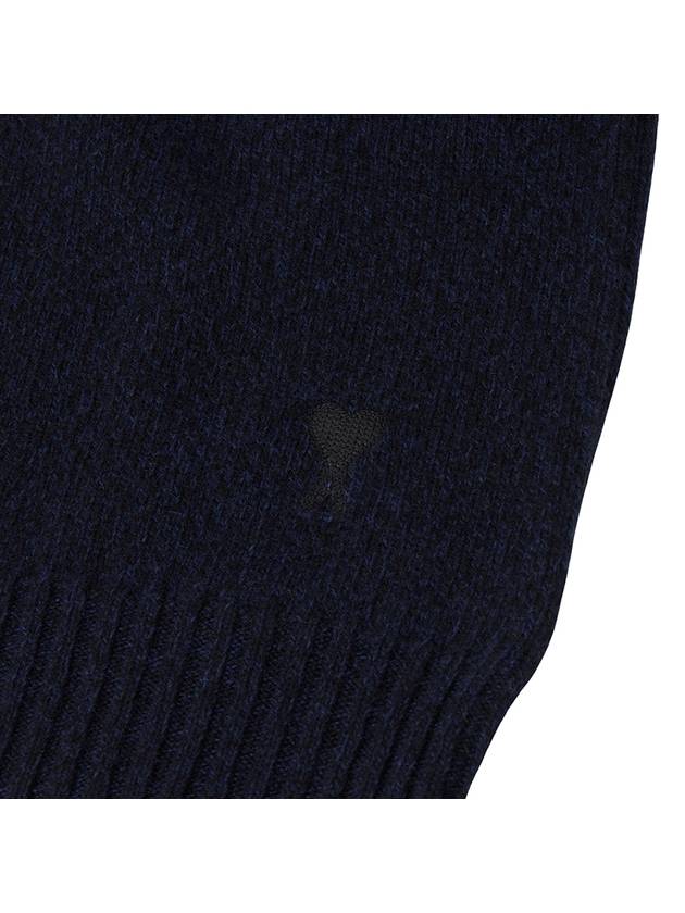 Heart Logo Cashmere Knit Top Navy - AMI - BALAAN 7