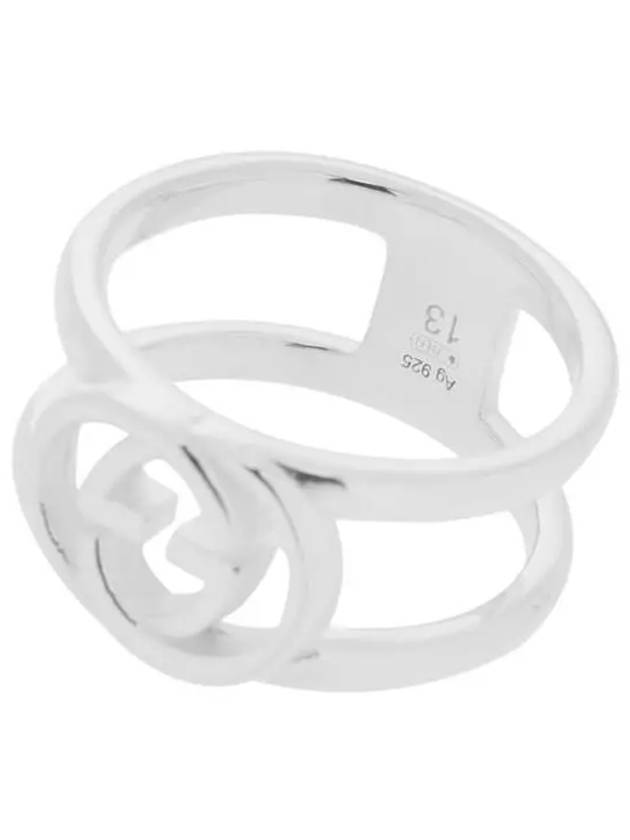 Women's Interlocking G Wide Open Band Ring YBC295716001 Silver - GUCCI - BALAAN.