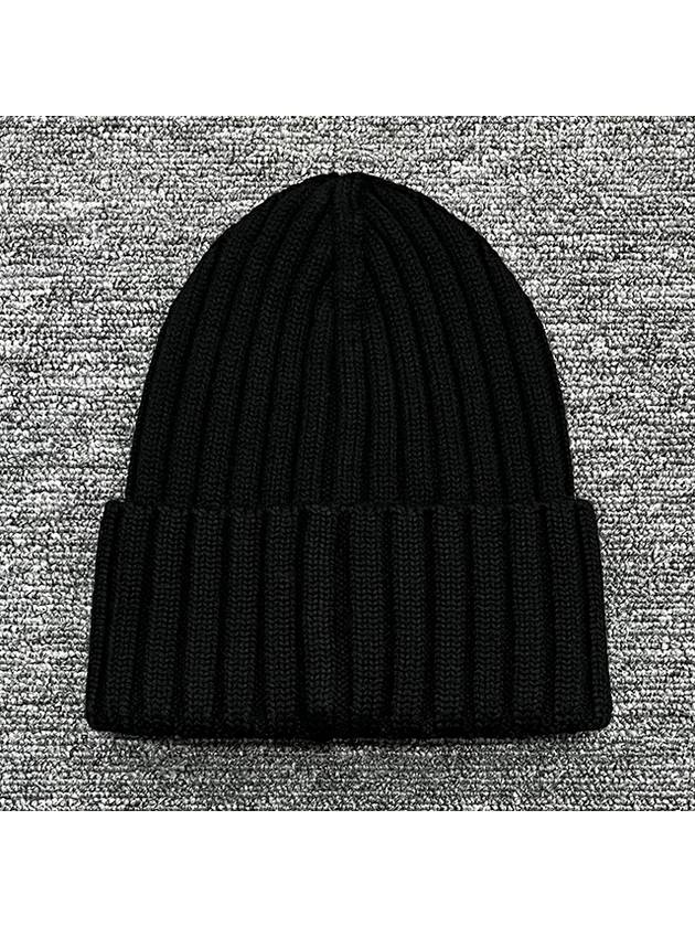 Logo Wappen Patch Knit Beanie Hat Black 3B00036 A9327 999 - MONCLER - BALAAN 2