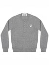 White wappen wool round neck cardigan light gray - COMME DES GARCONS PLAY - BALAAN 1