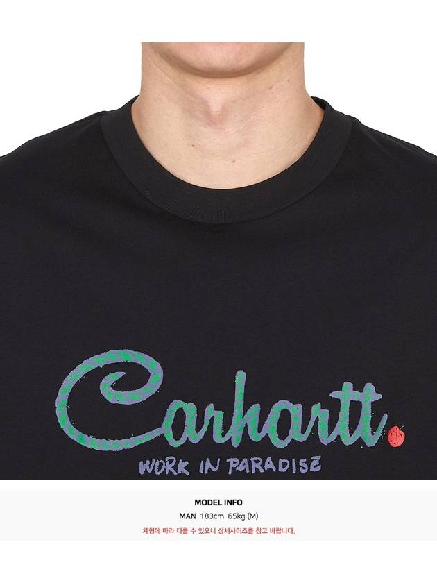 Paradise Script Short Sleeve T-Shirt Black - CARHARTT WIP - BALAAN 6