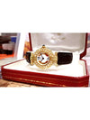 Clos Trinity Tricolor Roman Dial Full Diamond Women s Leather Quartz Watch - CARTIER - BALAAN 9