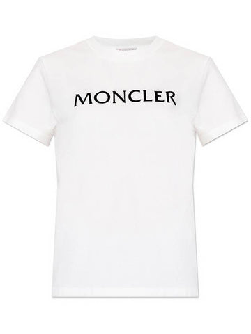 Logo Cotton Short Sleeve T-Shirt White - MONCLER - BALAAN 1