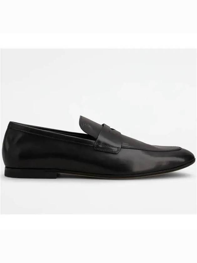 Men's Small Logo Leather Penny Loafer Black - TOD'S - BALAAN 5