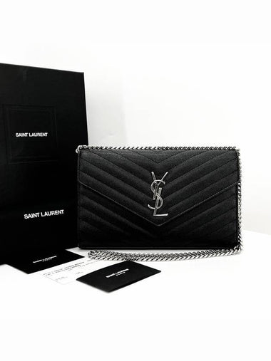 Envelope WOC Chain Cross Bag Black - SAINT LAURENT - BALAAN 1