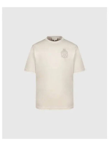 TRAVISMATHEW Men s Classic Emblem Cotton Short Sleeve Beige - TRAVIS SCOTT - BALAAN 1