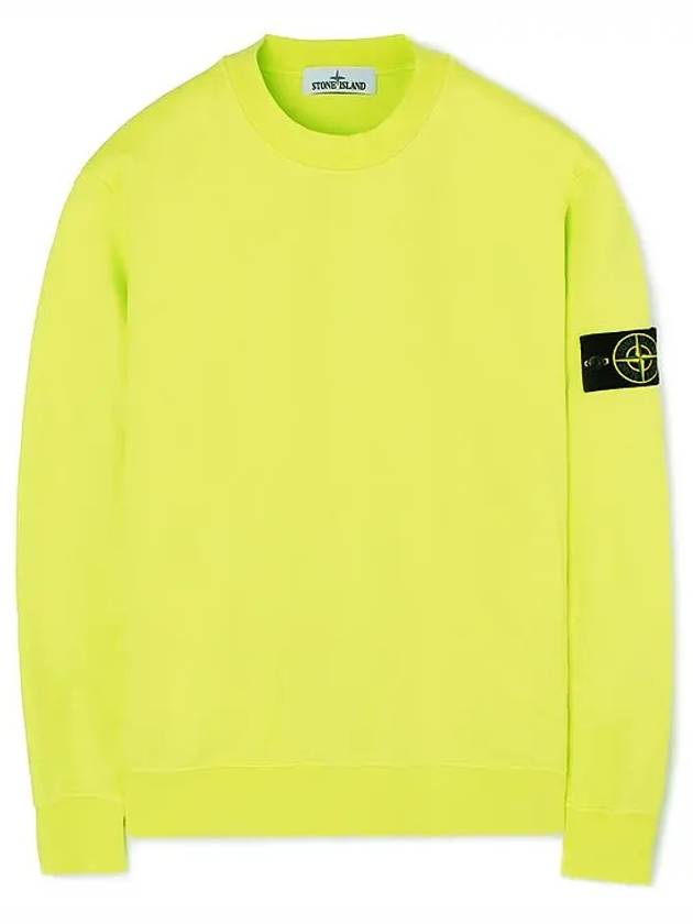 Wappen Patch Crew Neck Sweatshirt Neon Yellow - STONE ISLAND - BALAAN 2