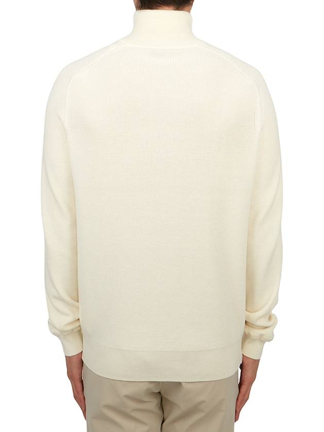 Cotton Cashmere Half Zip Knit Top White - MONCLER - BALAAN 5