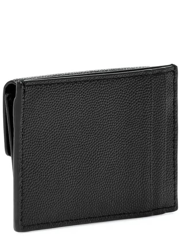 Uptown Grain De Poudre Embossed Leather Flap Card Case Black - SAINT LAURENT - BALAAN 10