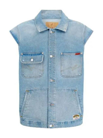 Denim Gillette Bleach Blue Vest - MARTINE ROSE - BALAAN 1