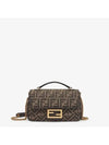 Baguette Chain FF Jacquard Medium Cross Bag Brown - FENDI - BALAAN 1