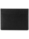 Embossed Leather Card Wallet Black - SAINT LAURENT - BALAAN 4