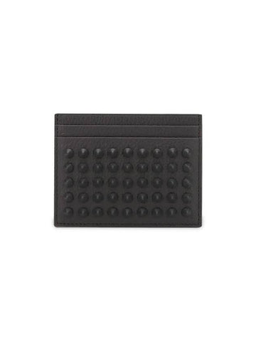 Chios Spike Card Wallet Grey - CHRISTIAN LOUBOUTIN - BALAAN 1