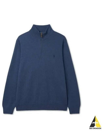 Wool Quarter Zipper Sweater Navy - POLO RALPH LAUREN - BALAAN 1