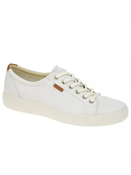 Men's Soft 7 M Leather Low Top Sneakers White - ECCO - BALAAN 2