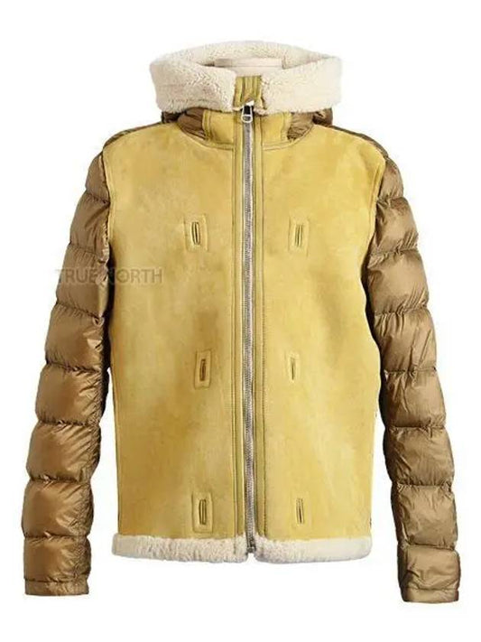 Men s 19CTCUD03093 005107 338 Shearling Hood Liner Padded Jumper Beige 1059874 - TEN C - BALAAN 1