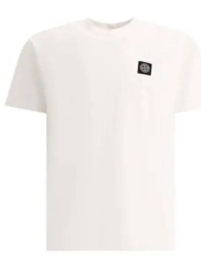 Logo Patch Short Sleeves T-Shirt White - STONE ISLAND - BALAAN 2