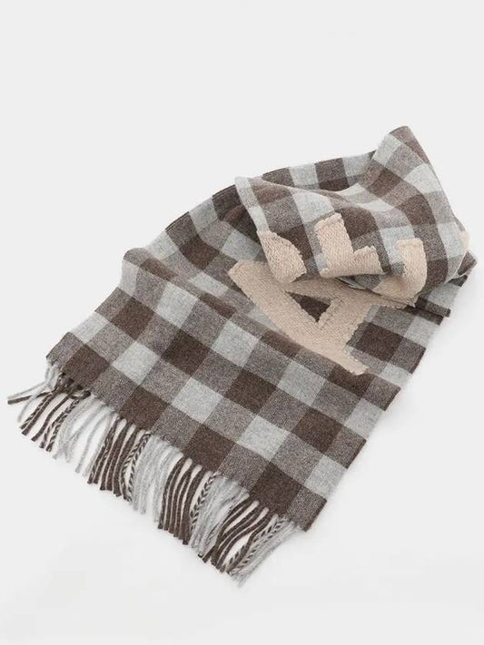 Check Logo Scarf Brown - ACNE STUDIOS - BALAAN 2