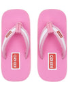 Logo Patch Striped Flip Flops Pink - KENZO - BALAAN 7