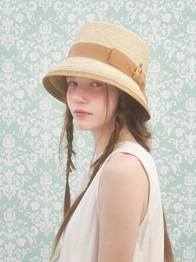 Emma Straw Bucket Hat Beige - BROWN HAT - BALAAN 1