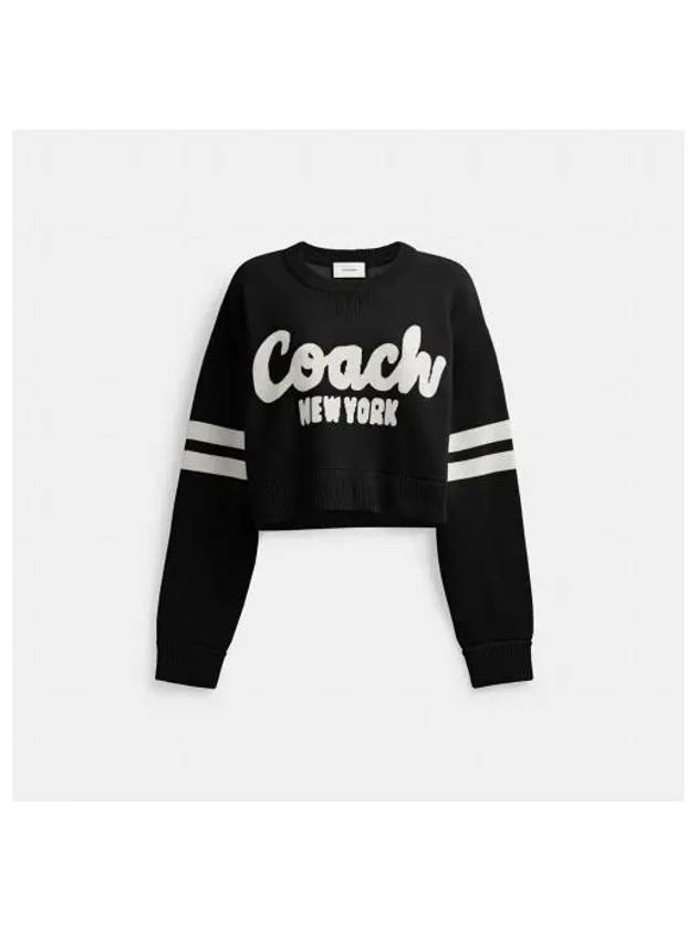 Cropped Knit Top Black - COACH - BALAAN 1