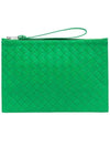 Intrecciato Strap Large Clutch Bag Parakeet - BOTTEGA VENETA - BALAAN 2