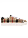 Men's Vintage Check Leather Low Top Sneakers Archive Beige - BURBERRY - BALAAN 2