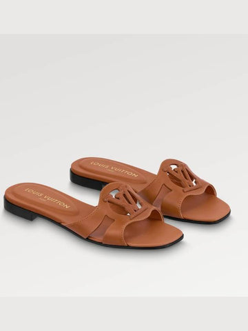 LV Isola Flat Mule Sandals Brown Slippers - LOUIS VUITTON - BALAAN 1