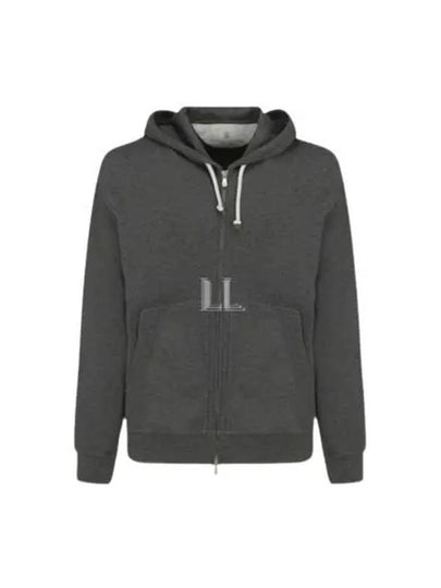 Tech Cotton Zip-Up Hoodie Dark Grey - BRUNELLO CUCINELLI - BALAAN 2