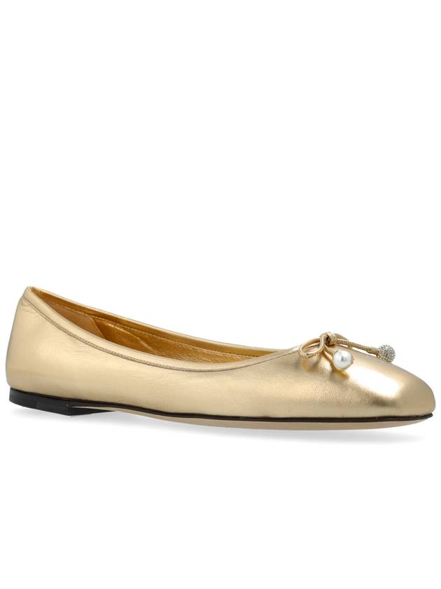 Jimmy Choo Leather Ballerinas ‘Elme’, Women's, Gold - JIMMY CHOO - BALAAN 4