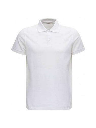 Men's Classic Short Sleeve Polo Shirt White - SAINT LAURENT - BALAAN 1