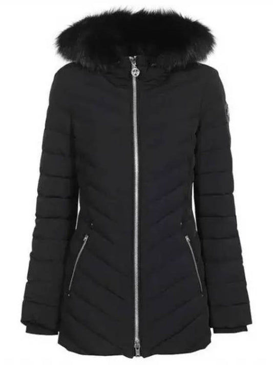 Women's Roselan Black Fur Hood Padded Black - MOOSE KNUCKLES - BALAAN 2