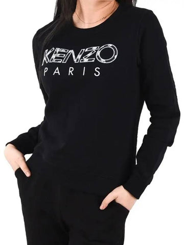 Women s Embroidered Logo Sweatshirt Black F952SW775952 99 - KENZO - BALAAN 1