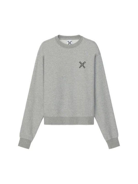 Cross Small Logo Sweatshirt Grey - KENZO - BALAAN 2