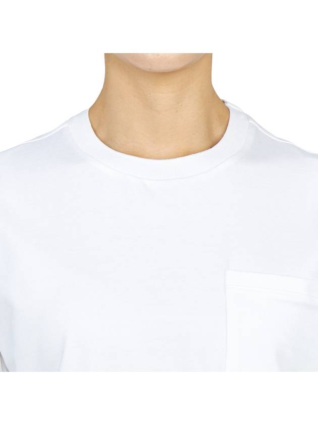 Midweight Jersey Boxy Pocket Short Sleeve T-Shirt White - THOM BROWNE - BALAAN 7