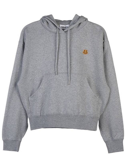 Women's Tiger Logo Cotton Hoodie Dove Grey - KENZO - BALAAN 2