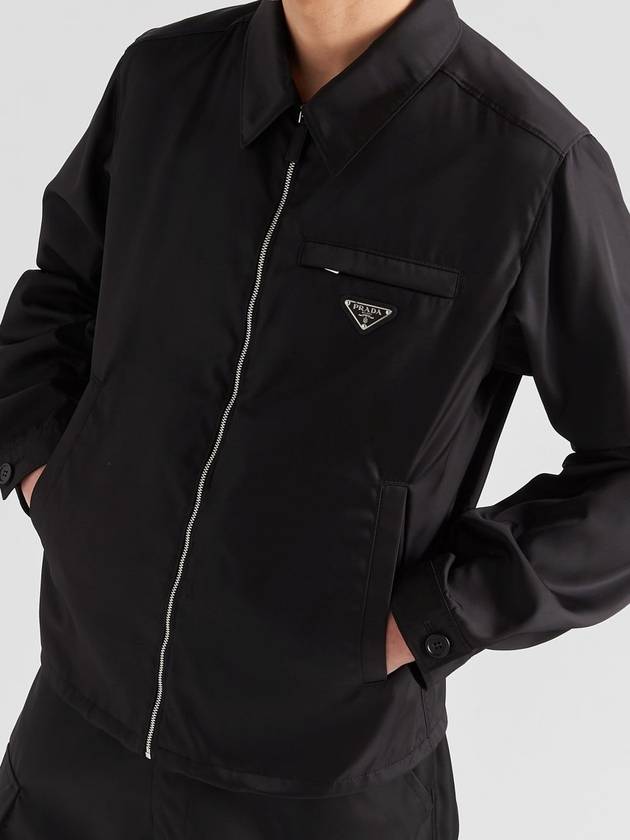 Re-Nylon Zip Up Gabardine Blouson Jacket Black - PRADA - BALAAN 4