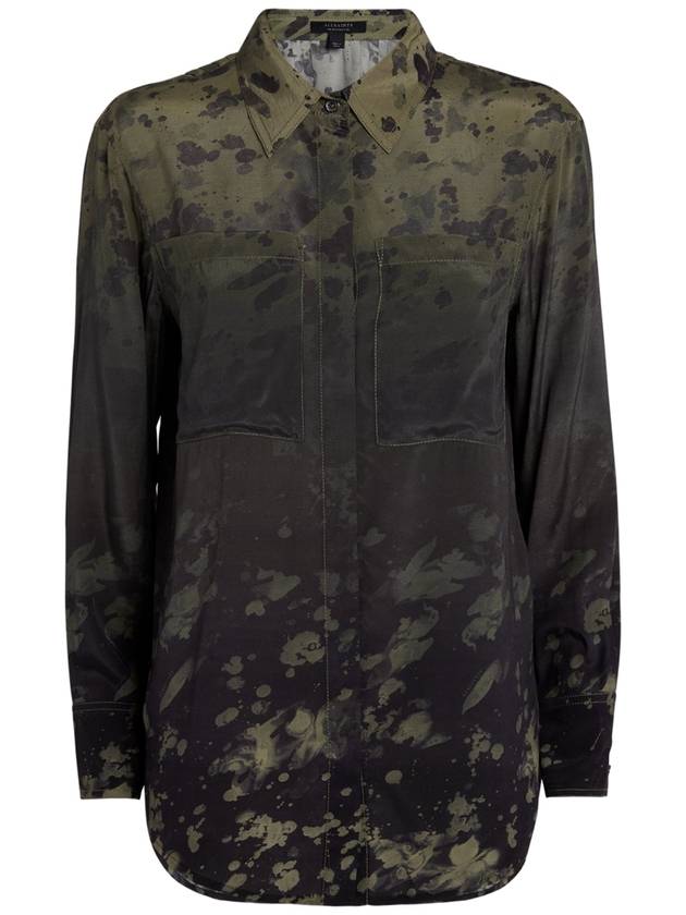 Eva Gaia Ombre Long Sleeve Shirt Forest Green - ALLSAINTS - BALAAN 1