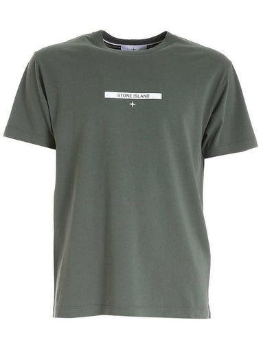 Men's Micro Graphic Circle Logo Print Short Sleeve T-Shirt Sage Green - STONE ISLAND - BALAAN 1