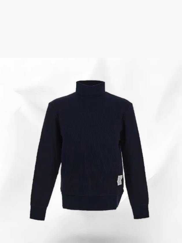 Thermal Rib Ottoman Stripe Turtleneck Navy - THOM BROWNE - BALAAN 2