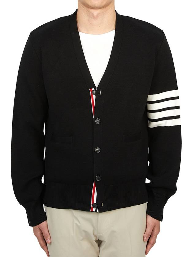 Milano Stitch 4-Bar Cardigan Black - THOM BROWNE - BALAAN 2