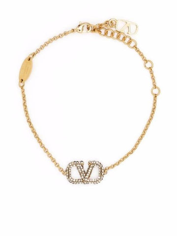 V Logo Bracelet Gold - VALENTINO - BALAAN 1