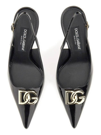 23 fw Glossy Leather Slingback Pumps Dolce GABBANA CG0680 A1037 80999 B0230462700 - DOLCE&GABBANA - BALAAN 2